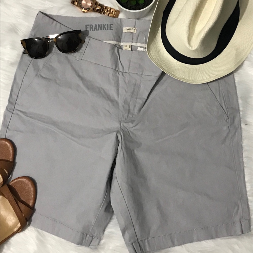 Jcrew factory gray Frankie Bermuda shorts NWT 12